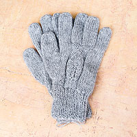 100% alpaca gloves Silver Leaves Peru