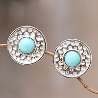 Amazonite clip-on earrings,