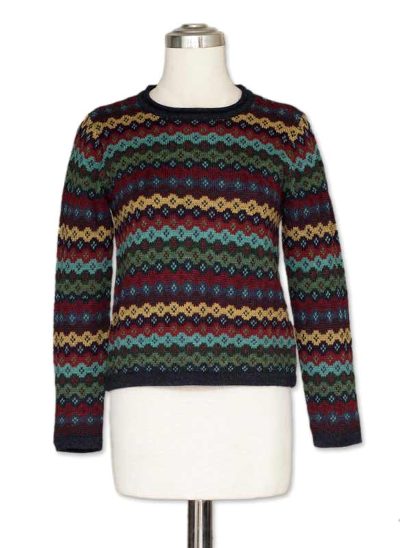 100% alpaca sweater, 'Spring Medley' - Alpaca Wool Striped Pullover Sweater