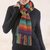 100% alpaca scarf, 'Andean Twilight' - Alpaca Wool Striped Scarf from Peru thumbail