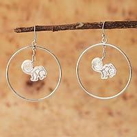 Silver dangle earrings,