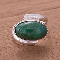 Chrysocolla cocktail ring,