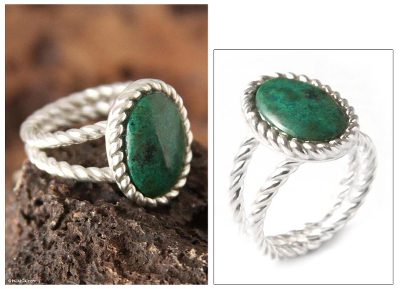Chrysocolla cocktail ring