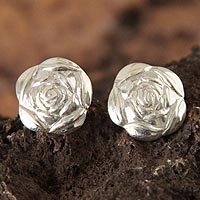 Sterling silver flower earrings,
