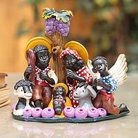Ceramic nativity scene,