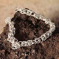 Sterling silver link bracelet,
