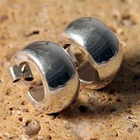 Silver half hoop earrings,