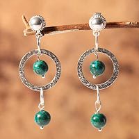 Chrysocolla dangle earrings,