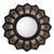 Reverse-painted glass wall mirror, 'Black Sunflower Fan' - Peruvian Reverse-Painted Glass Black Mirror (image 2a) thumbail