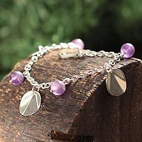 Amethyst charm bracelet,