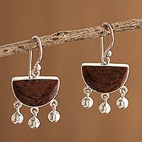 Mahogany obsidian dangle earrings,