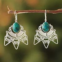 Chrysocolla dangle earrings,
