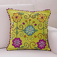 Wool cushion cover Highland Flowers Peru