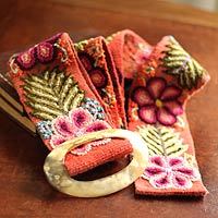 Wool and bull horn belt,