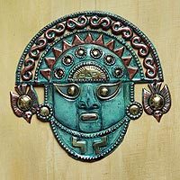 Bronze and copper mask,