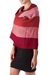 100% alpaca shawl, 'Huancayo Passion' - Handcrafted Alpaca Wool Striped Shawl (image 2c) thumbail