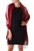 100% alpaca shawl, 'Huancayo Passion' - Handcrafted Alpaca Wool Striped Shawl (image 2e) thumbail