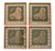 Painted glass coasters, 'Colonial Jade' (set of 4) - Coasters Reverse Painted Glass Set of 4 in Green (image 2a) thumbail