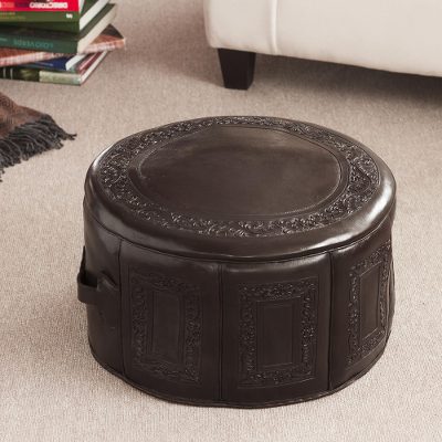 Leather ottoman cover, Colonial Legend