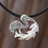 Chrysocolla pendant necklace,