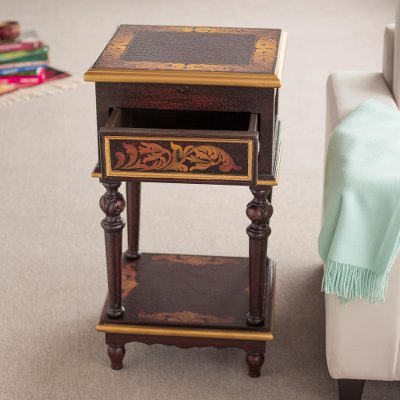 Wood jewelry armoire, Antique Peru