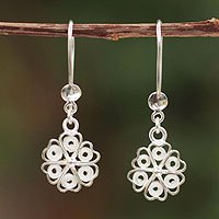 Sterling silver filigree earrings,