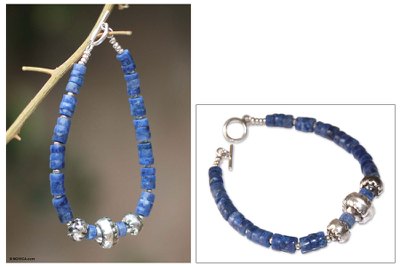 Sodalite beaded bracelet, Tawantinsuyo