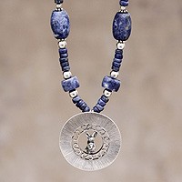 Sodalite pendant necklace,