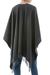 100% alpaca ruana, 'Lush Dark Gray' - Handcrafted Alpaca Wool Solid Wrap Ruana (image 2c) thumbail