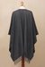100% alpaca ruana, 'Lush Dark Gray' - Handcrafted Alpaca Wool Solid Wrap Ruana (image 2f) thumbail