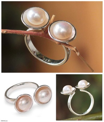 Cultured pearl cocktail ring