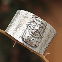 Sterling silver cuff bracelet Inca Idol Peru