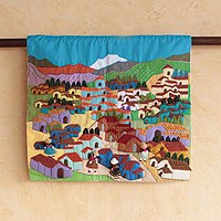 Cotton applique wall hanging,
