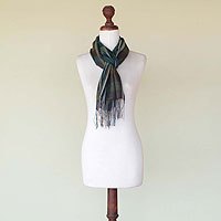 Alpaca and silk blend scarf,