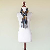 Alpaca and silk blend scarf,