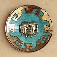 Copper and bronze plate Moche Lord of War Peru