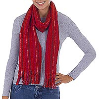 Cotton scarf Delightful Red Peru