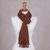 Pima cotton scarf, 'Daring Brown' - Fair Trade Women's Pima Cotton Patterned Scarf (image 2c) thumbail