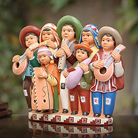 Ceramic figurine Andean Musicians Peru