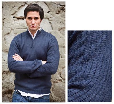 Men's fitted alpaca blend sweater, 'Ocean Secret' - Men's Peruvian Alpaca Wool Blend Pullover Sweater