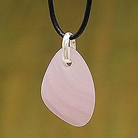 Manganoan calcite pendant necklace,