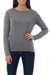 Cotton and alpaca sweater, 'Puno Gray' - Cotton and alpaca sweater (image 2a) thumbail