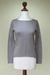 Cotton and alpaca sweater, 'Puno Gray' - Cotton and alpaca sweater (image 2d) thumbail