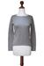 Cotton and alpaca sweater, 'Puno Gray' - Cotton and alpaca sweater (image 2e) thumbail