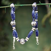 Sodalite beaded necklace Andean Raindrops Peru