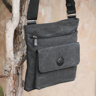 Cotton messenger bag, 'Piura Traveler' - Cotton messenger bag