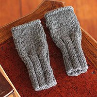 Alpaca blend fingerless gloves,