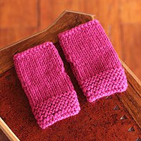 Alpaca blend fingerless gloves,