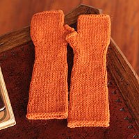 Alpaca blend fingerless gloves,