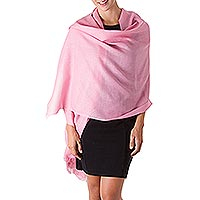 Alpaca and silk shawl Piura Pink Peru